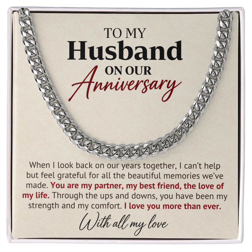 Anniversary Cuban Link Chain Gift for Husband — Love Of My Life