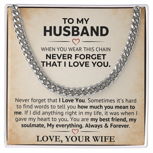 Husband Soulmate Forever Cuban Link Chain
