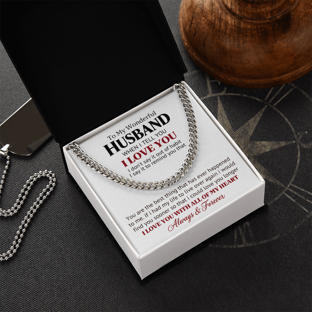Wonderful Husband Gift Chain – Love You Longer