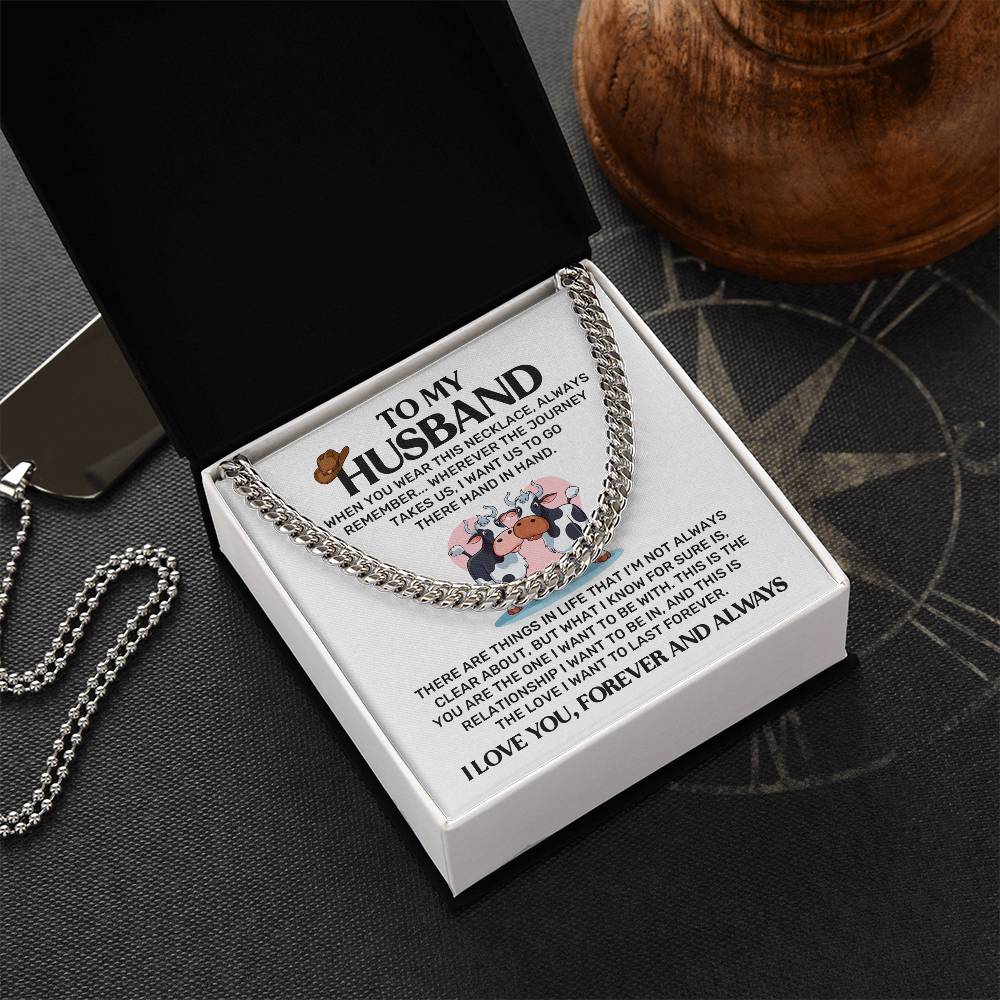 To My Cow Loving Husband Necklace