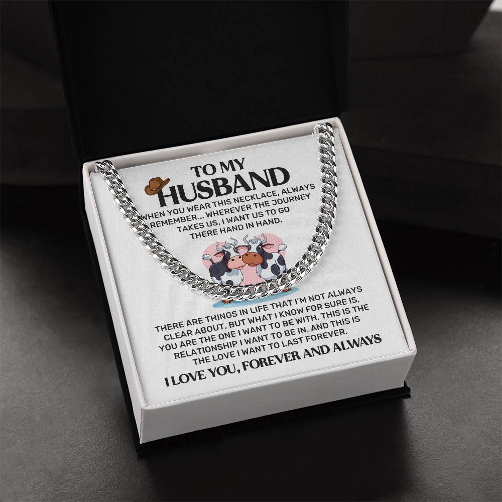 To My Cow Loving Husband Necklace