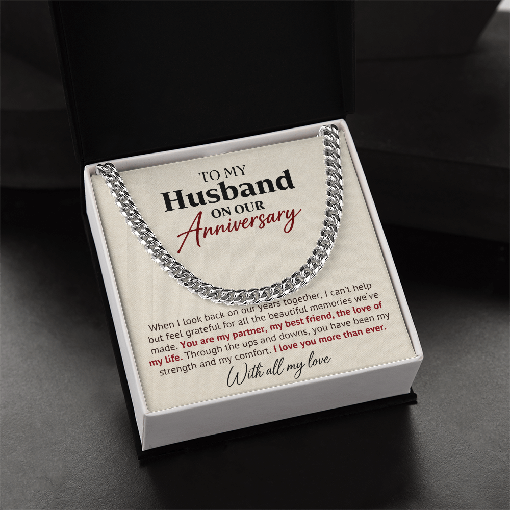 Anniversary Cuban Link Chain Gift for Husband — Love Of My Life