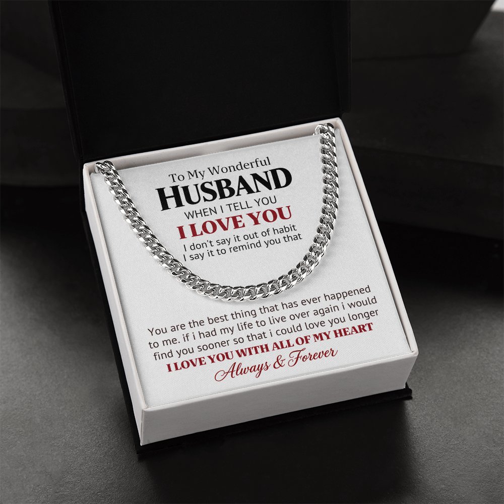 Wonderful Husband Gift Chain – Love You Longer