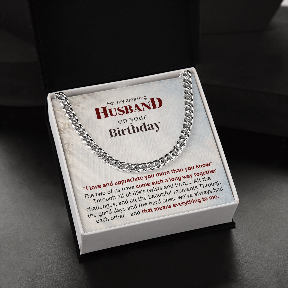 Amazing Husband Birthday Gift Chain – Our Journey Together