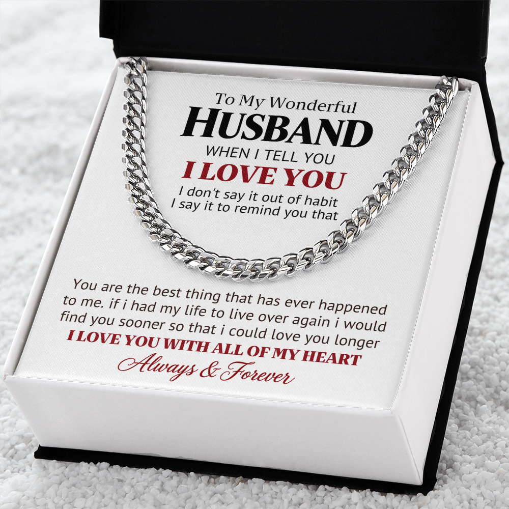 Wonderful Husband Gift Chain – Love You Longer