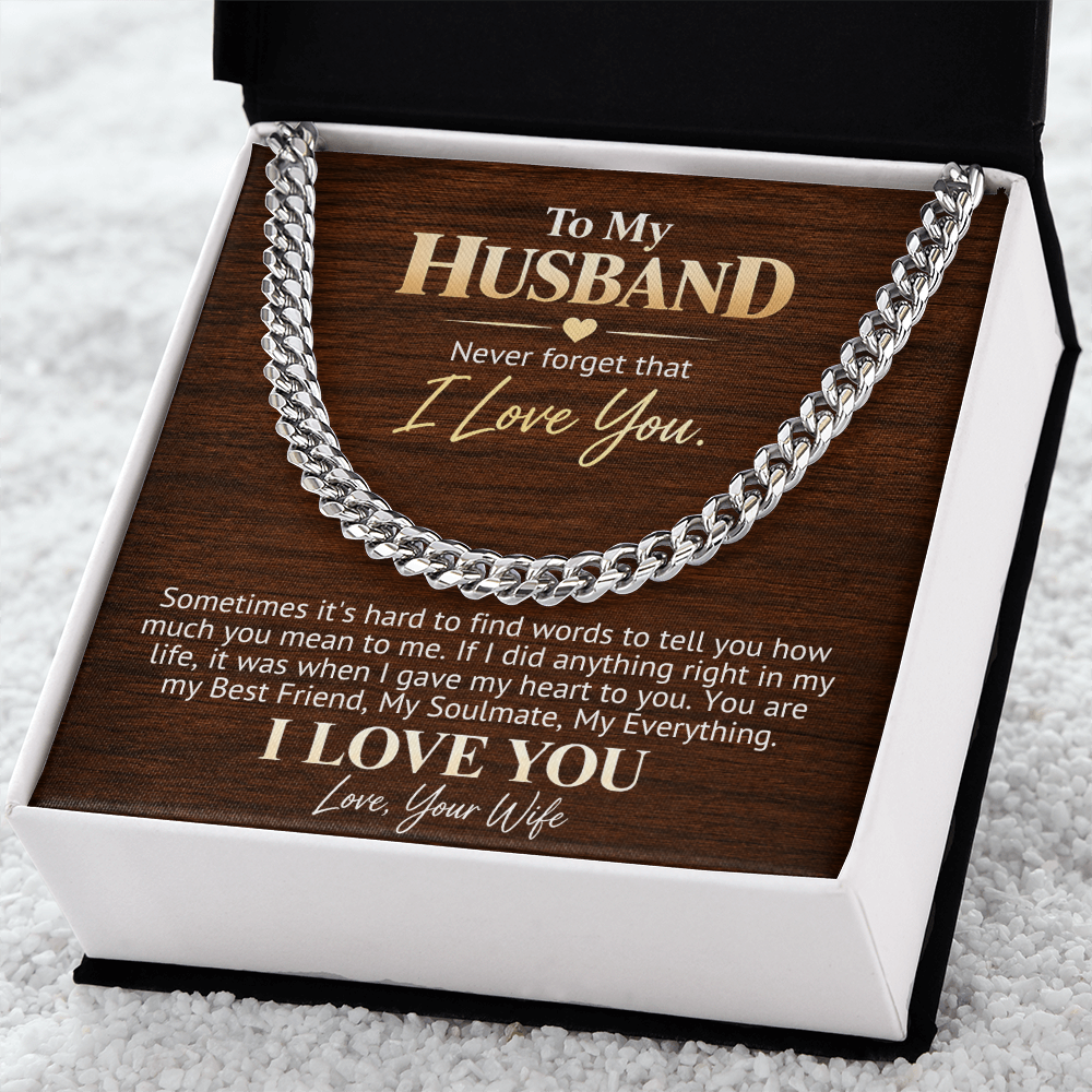 Cuban Link Chain Gift for Husband — My Best Friend, My Soulmate