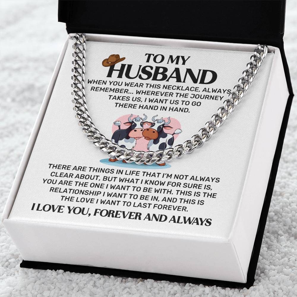 To My Cow Loving Husband Necklace