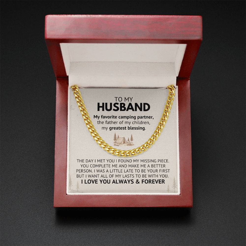 To My Husband – My Favorite Camping Partner, The Father of My Children, My Greatest Blessing | Cuban Link Chain