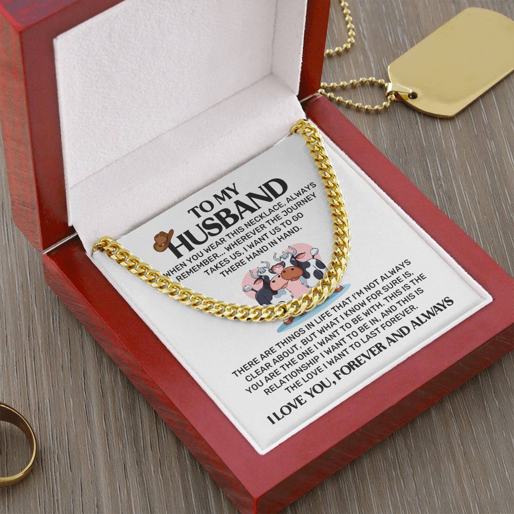 To My Cow Loving Husband Necklace
