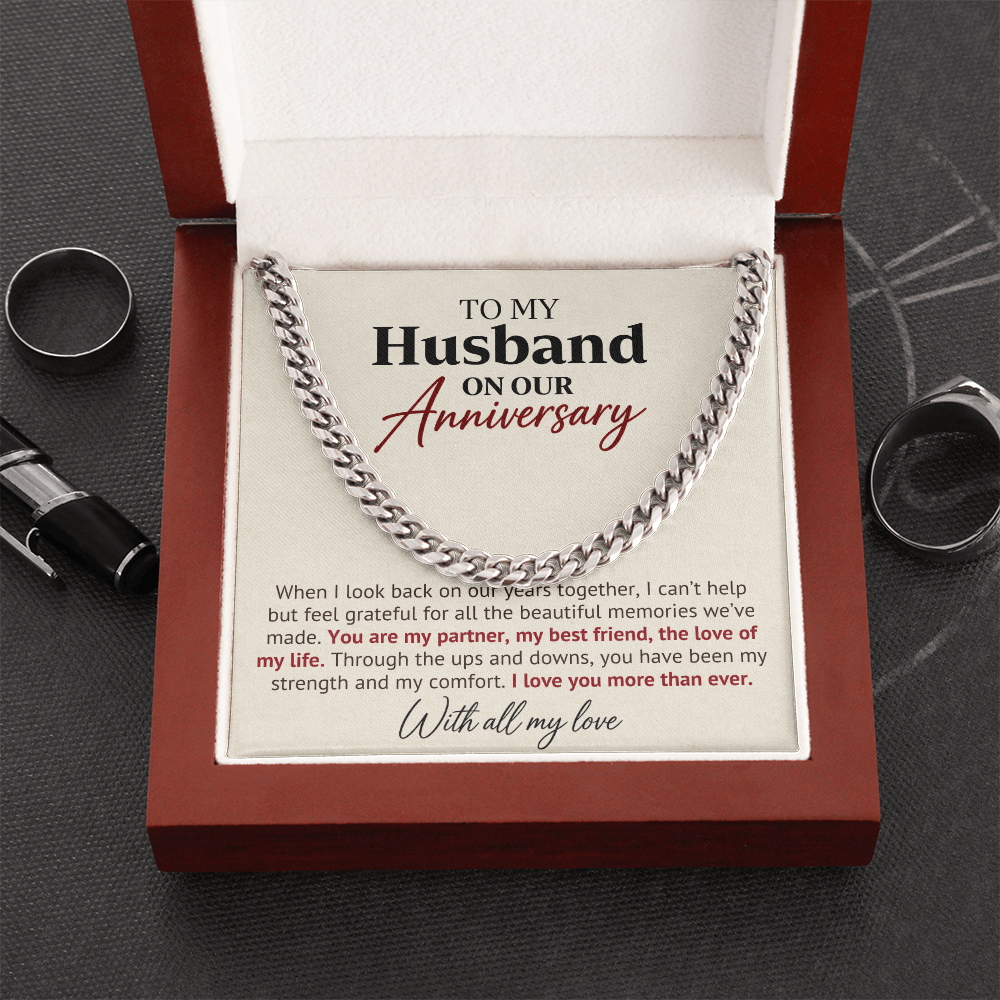 Anniversary Cuban Link Chain Gift for Husband — Love Of My Life