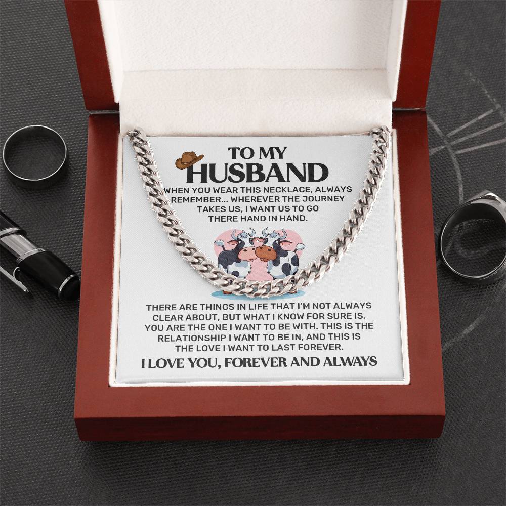 To My Cow Loving Husband Necklace