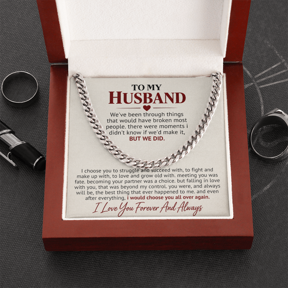 Cuban Link Chain Gift for Husband — I'd Choose You Again