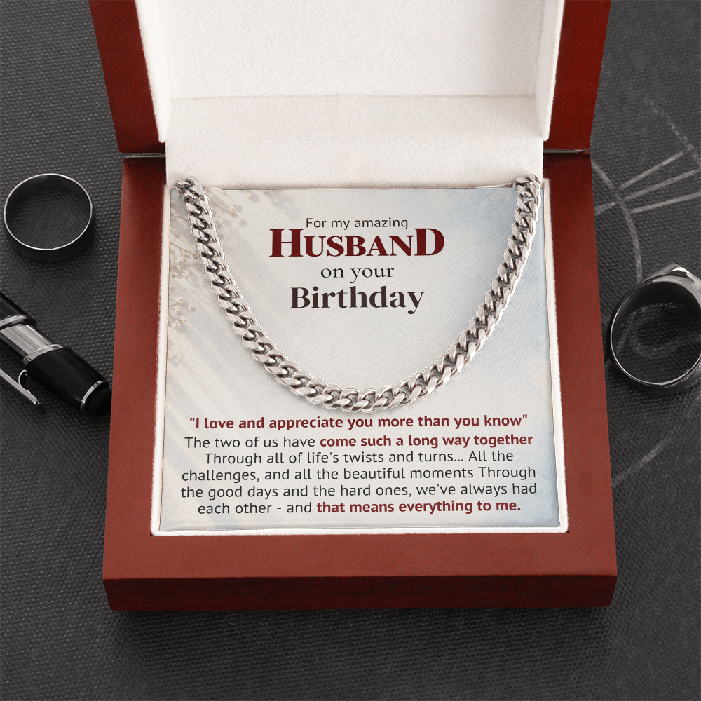Amazing Husband Birthday Gift Chain – Our Journey Together