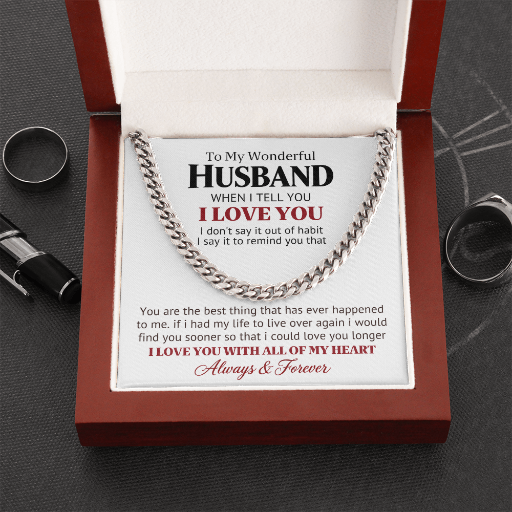 Wonderful Husband Gift Chain – Love You Longer