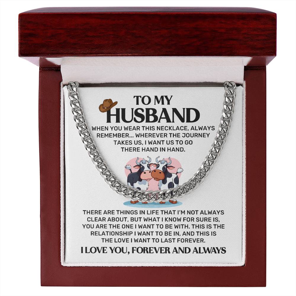 To My Cow Loving Husband Necklace