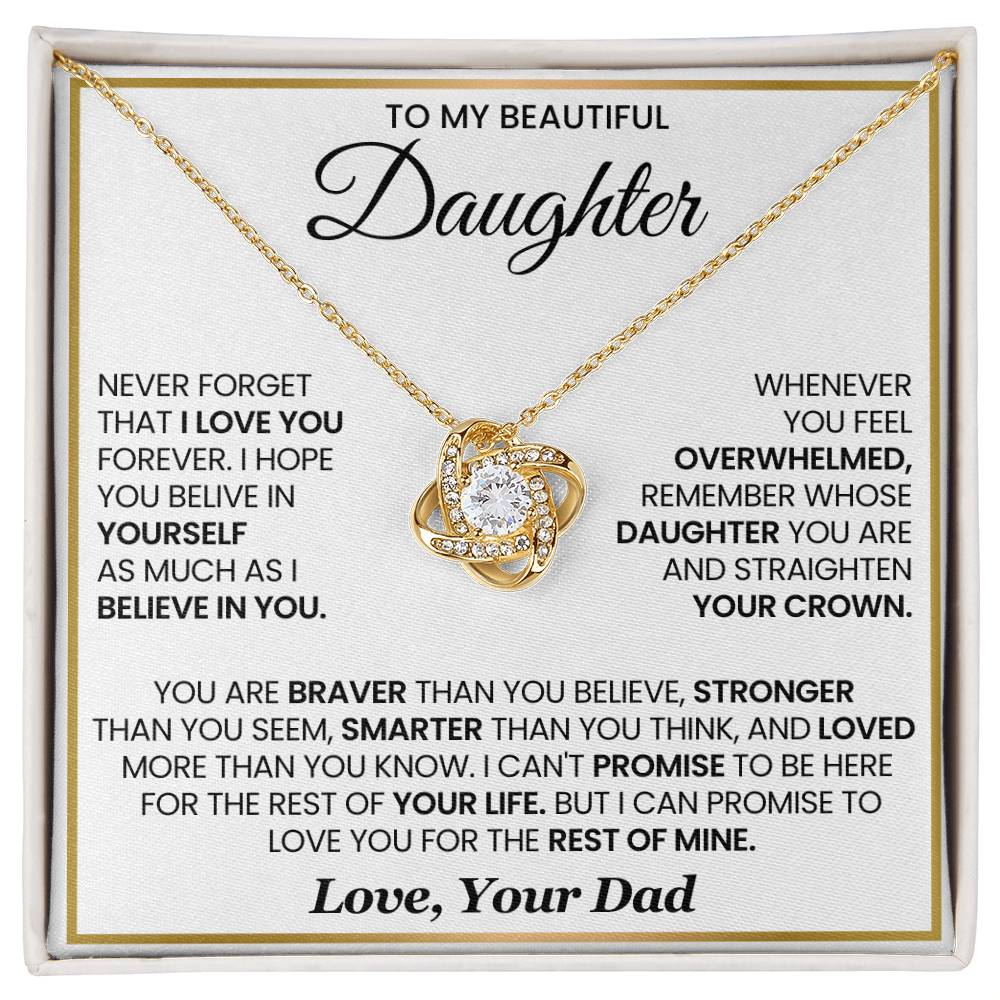 To My Daughter Love knot Necklace