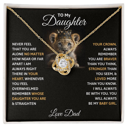 To My Daughter - I'll Always Be with You - Love Knot Necklace