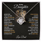 To My Daughter - I'll Always Be with You - Love Knot Necklace