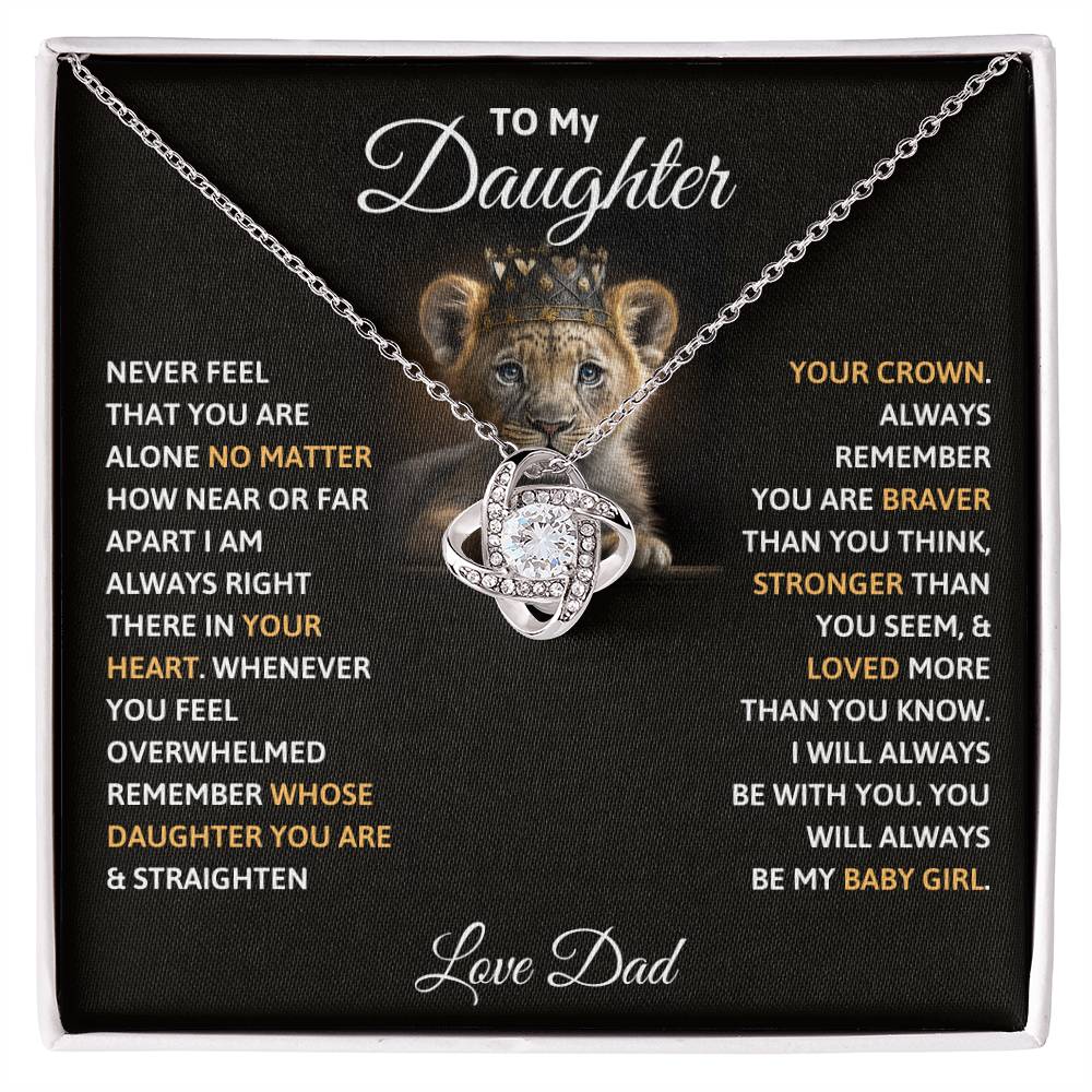 To My Daughter - I'll Always Be with You - Love Knot Necklace