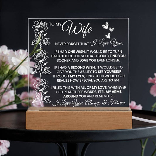 To my Wife - Never Forget That I love You, Love Your Husband (Acrylic Square Plaque)