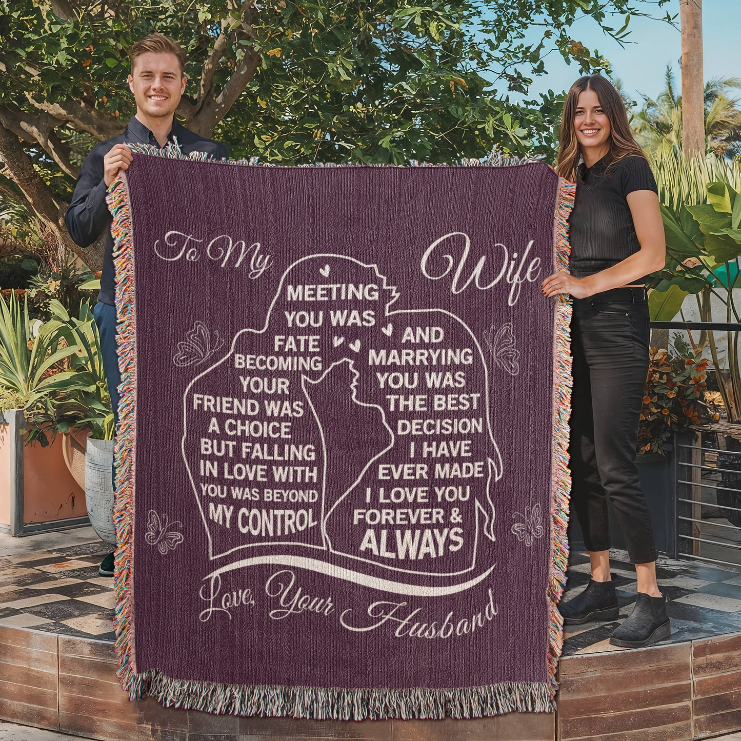 TO MY SOULMATE - THE DAY I MET YOU, MY LIFE CHANGED - WOVEN BLANKET