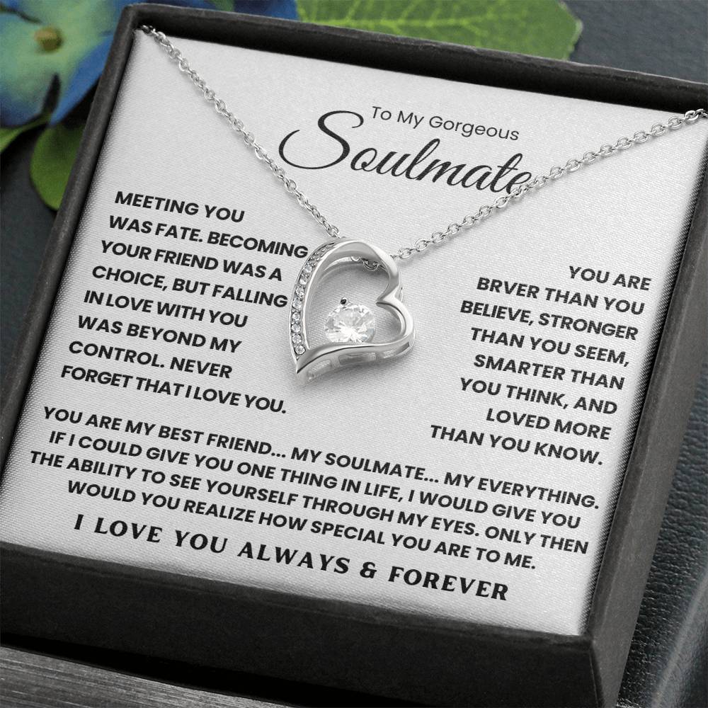 TO MY SOULMATE - YOU ARE MY BEST FRIEND... MY SOULMATE... MY EVERYTHING - FOREVER LOVE NECKLACE