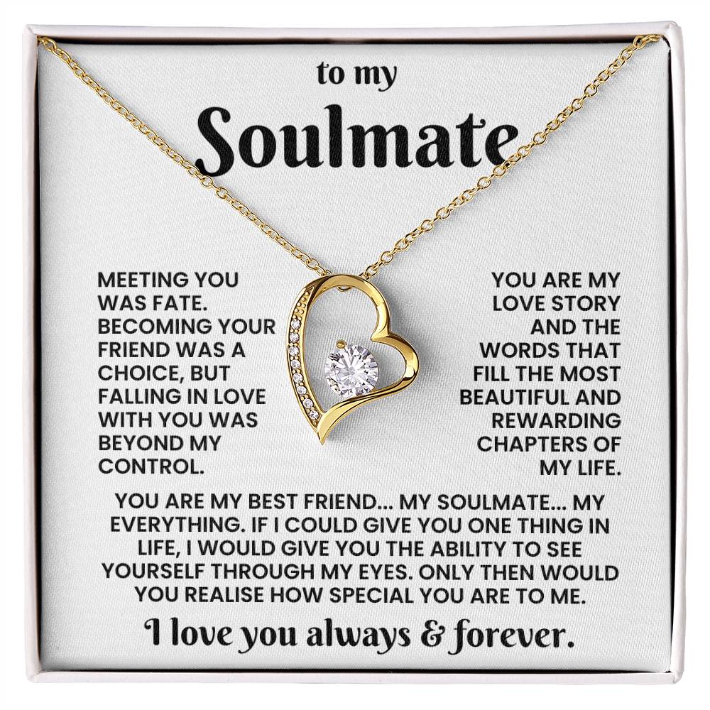 TO MY SOULMATE - THE DAY I MET YOU, MY LIFE CHANGED - FOREVER LOVE NECKLACE