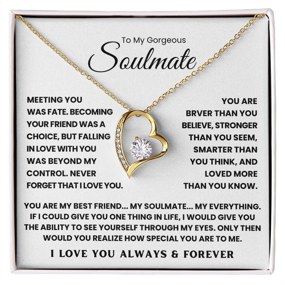 TO MY SOULMATE - YOU ARE MY BEST FRIEND... MY SOULMATE... MY EVERYTHING - FOREVER LOVE NECKLACE