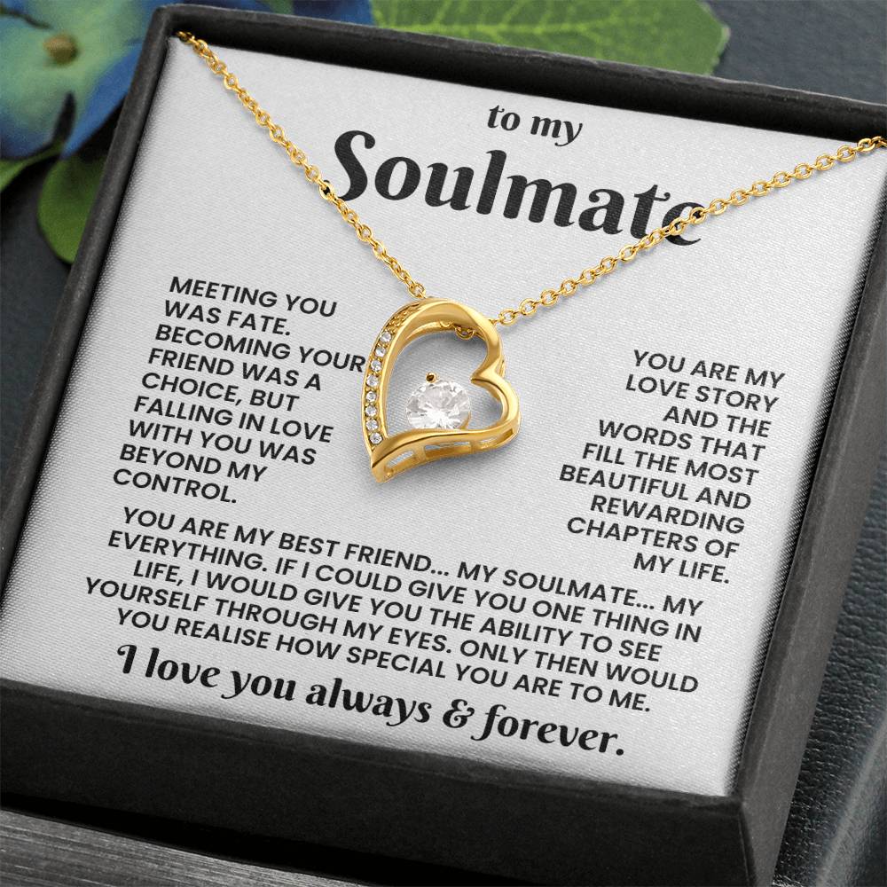 TO MY SOULMATE - THE DAY I MET YOU, MY LIFE CHANGED - FOREVER LOVE NECKLACE