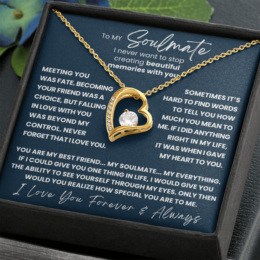 TO MY SOULMATE - YOU ARE MY BEST FRIEND... MY SOULMATE... MY EVERYTHING - FOREVER LOVE NECKLACE