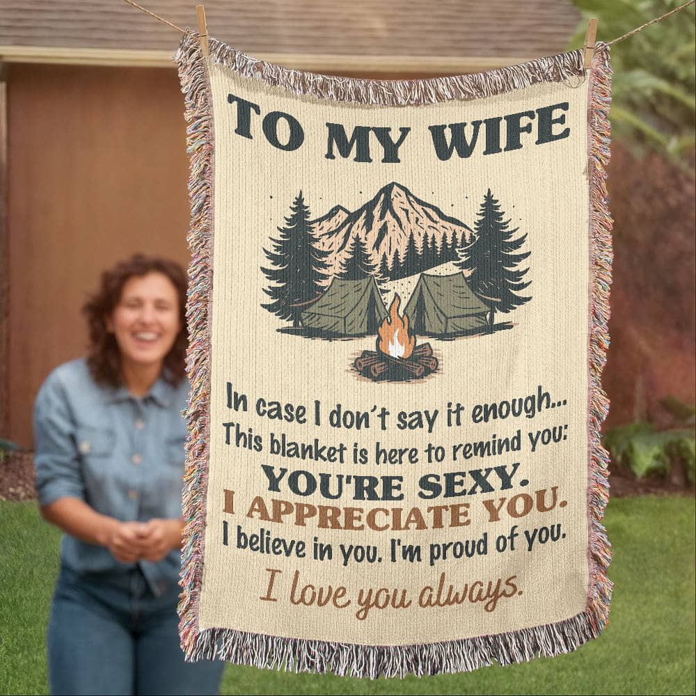 Camping Blanket Gift – For the Wife Who’s Sexy, Strong, and Always Appreciated
