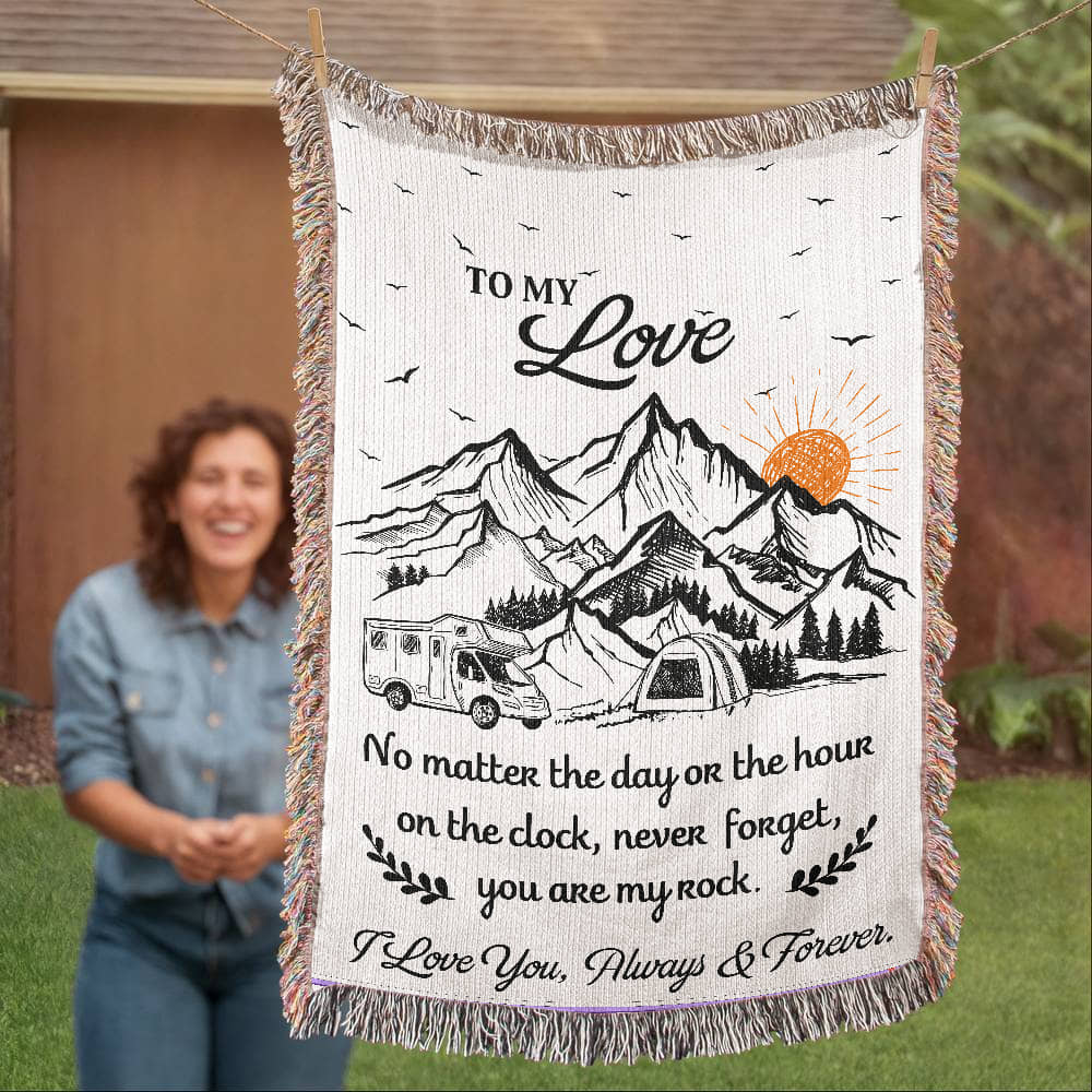 Camping Blanket Gift – For the One Who’s Your Rock, Through Every Hour and Horizon