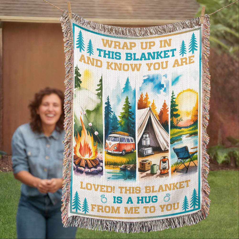 Camping Blanket Gift – A Hug from Afar, Wrapped in Every Stitch