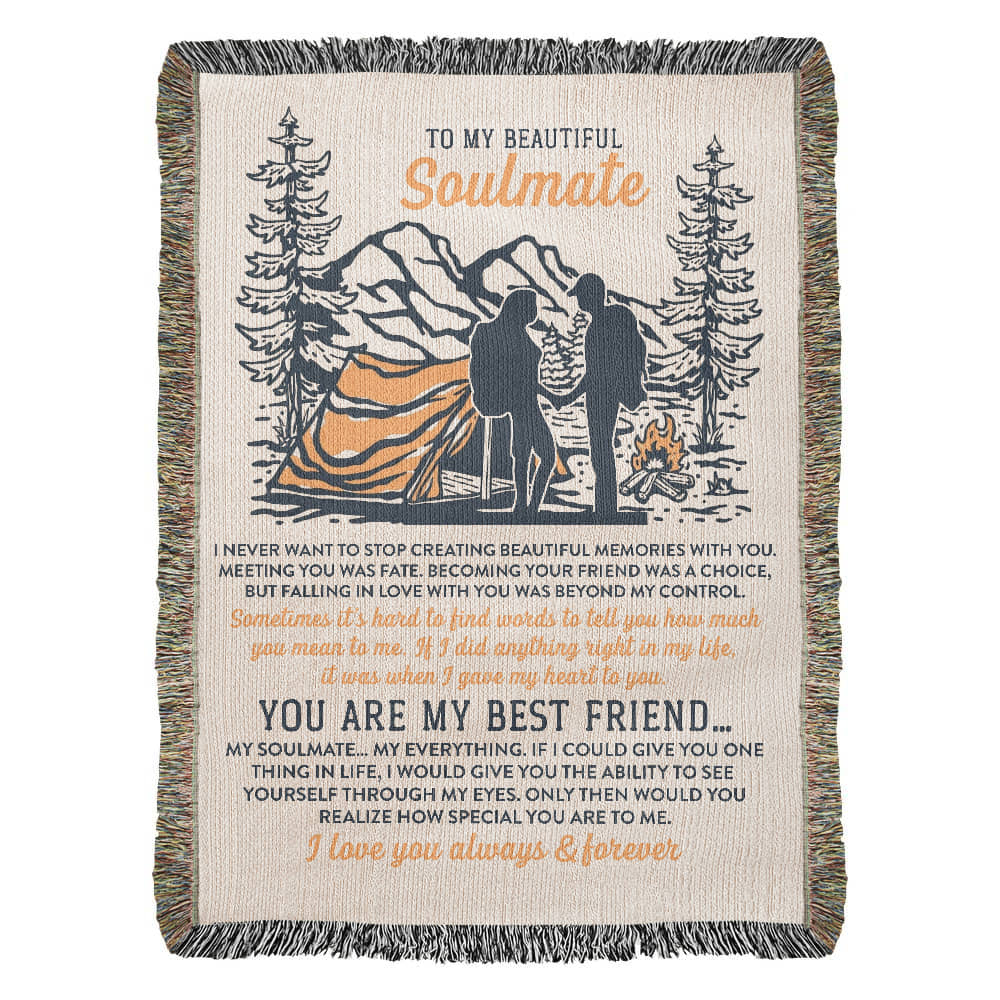 To My Soulmate — Mountain Campfire Blanket 🏕️❤️