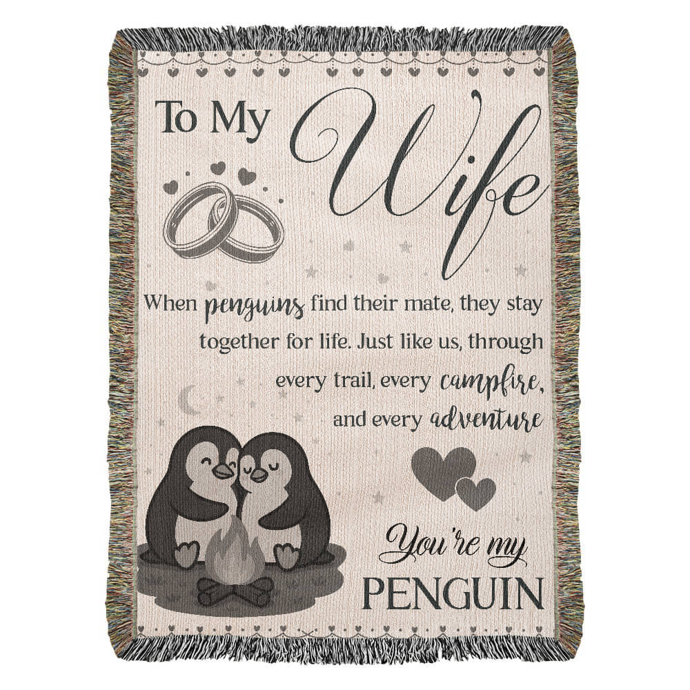 Camping Blanket Gift – For the Wife Who’s Your Forever Penguin