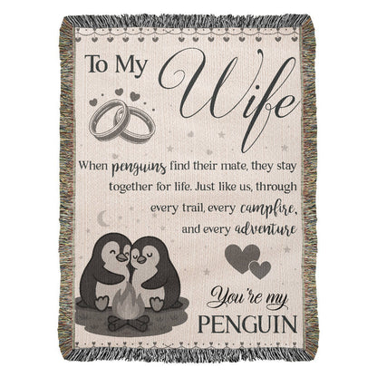 Camping Blanket Gift – For the Wife Who’s Your Forever Penguin
