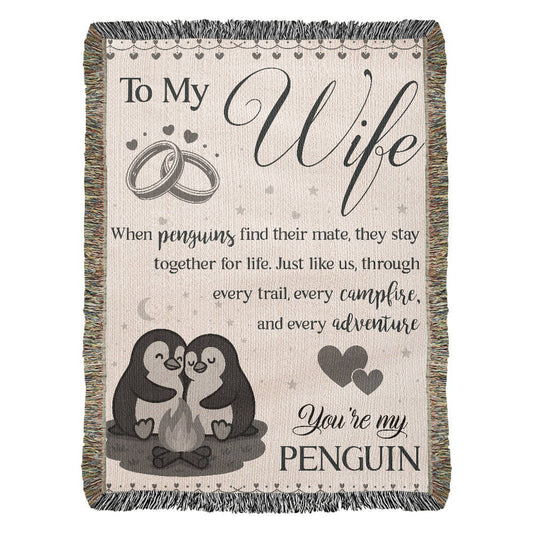 Camping Blanket Gift – For the Wife Who’s Your Forever Penguin