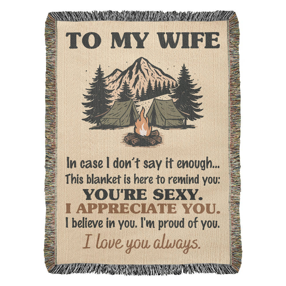 Camping Blanket Gift – For the Wife Who’s Sexy, Strong, and Always Appreciated