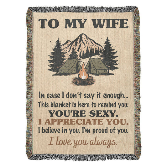 Camping Blanket Gift – For the Wife Who’s Sexy, Strong, and Always Appreciated
