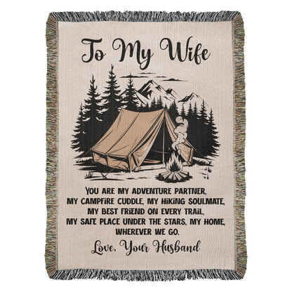 Camping Blanket Gift for Wife – My Adventure Partner, My Home on Every Trail
