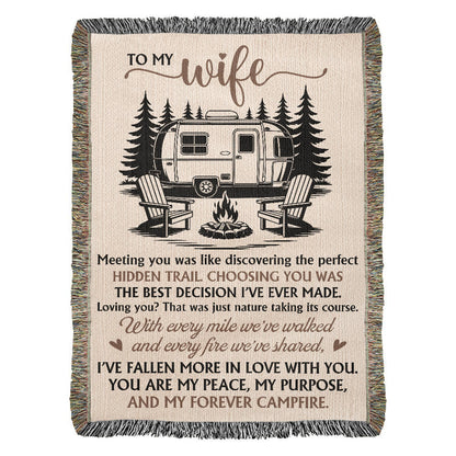 To My Wife – Campfire & Camper Love Quote Blanket 🔥💑