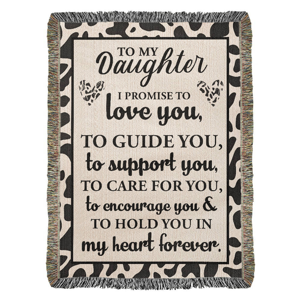 To My Daughter – Cow Print Blanket With “Love, Guide, Support” Promise