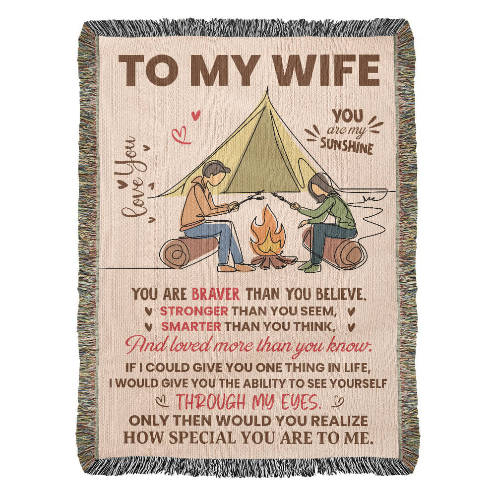 Camping Blanket Gift – For the Wife Who Needs to Know How Special She Truly Is