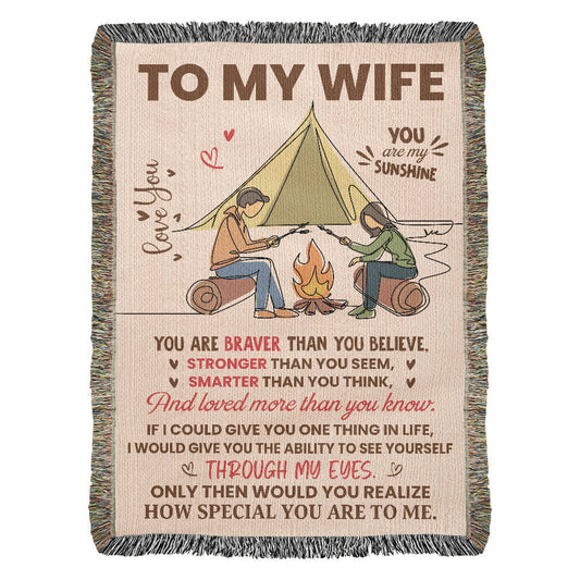 Camping Blanket Gift – For the Wife Who Needs to Know How Special She Truly Is