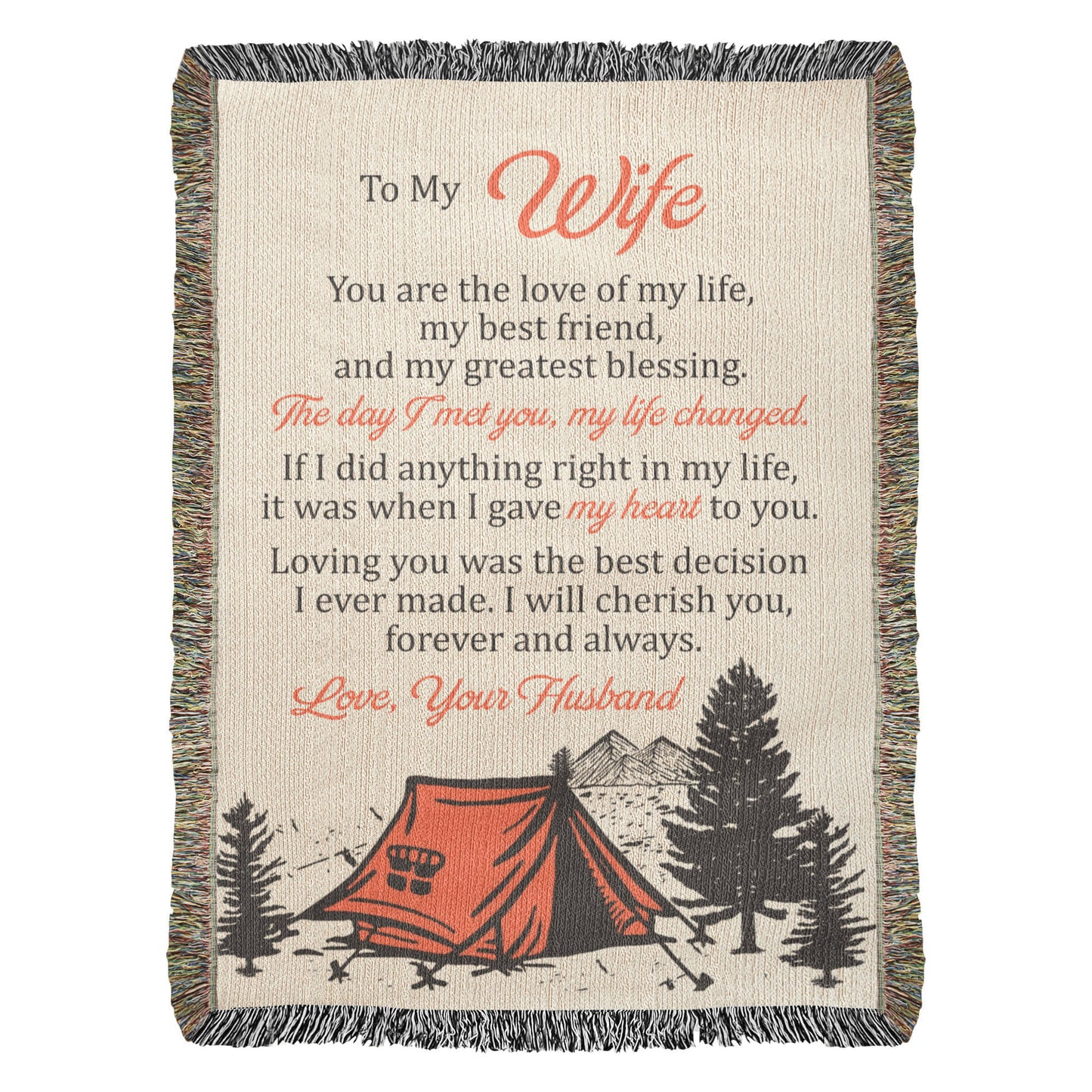 My Heart to You Blanket – Gift for Wife