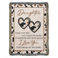To My Daughter – Cow Print Blanket With Love You Message & Baby Heart Design