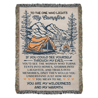 To the One Who Lights My Campfire – Cozy Wilderness Love Blanket 🏕️