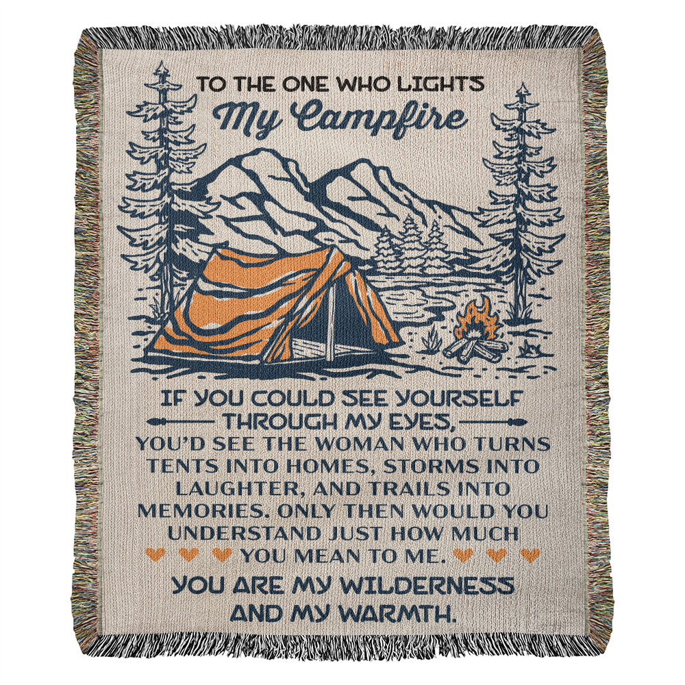 To the One Who Lights My Campfire – Cozy Wilderness Love Blanket 🏕️