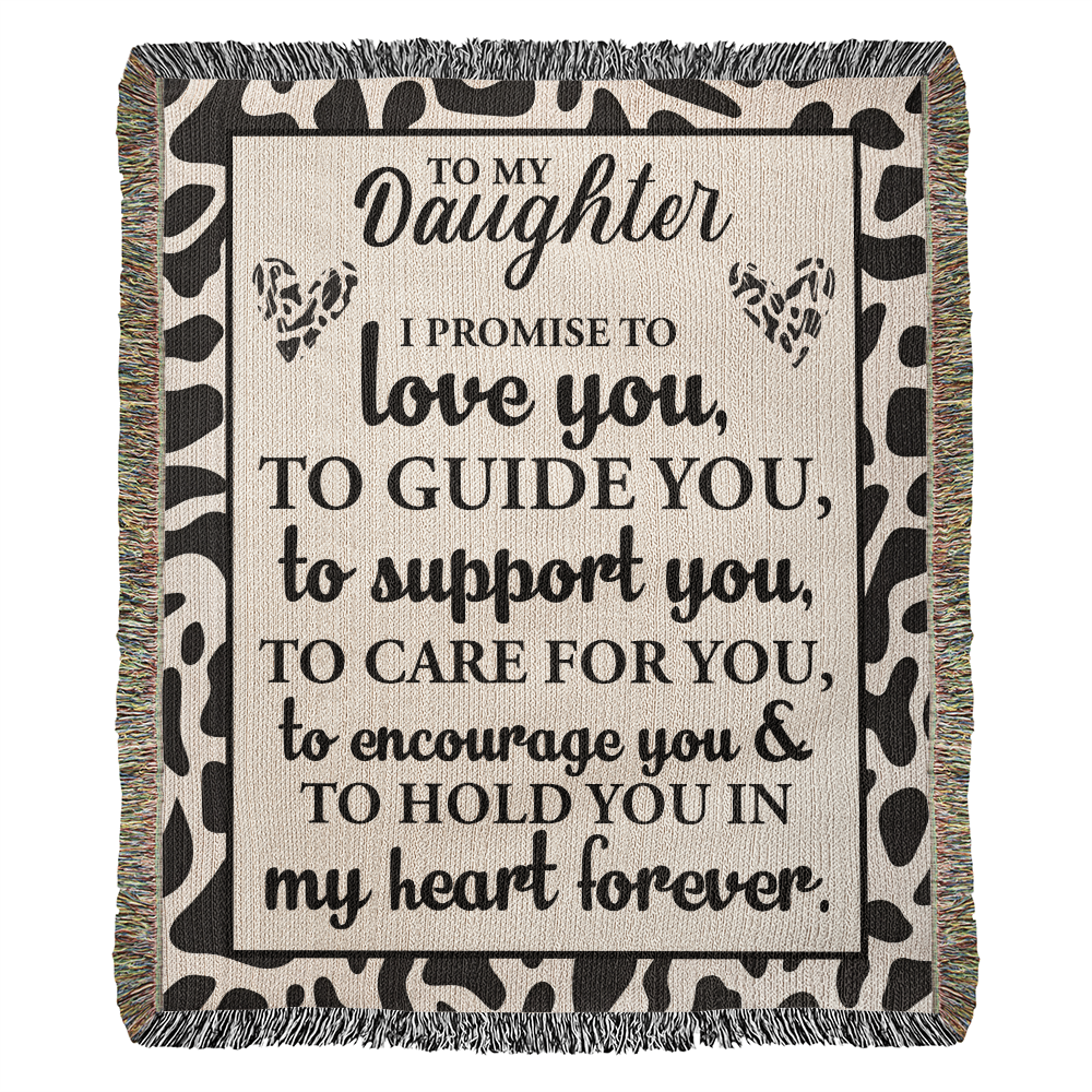 To My Daughter – Cow Print Blanket With “Love, Guide, Support” Promise