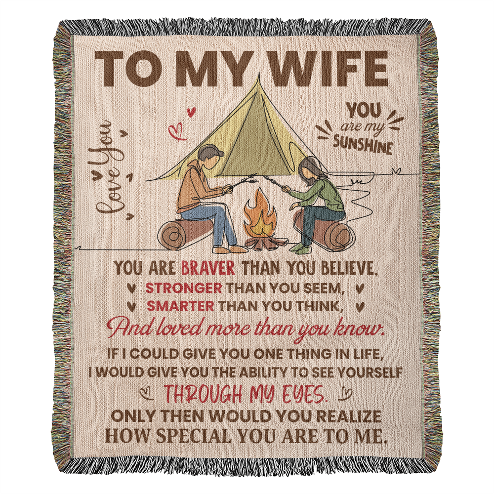 Camping Blanket Gift – For the Wife Who Needs to Know How Special She Truly Is